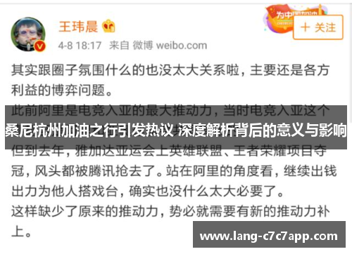 桑尼杭州加油之行引发热议 深度解析背后的意义与影响