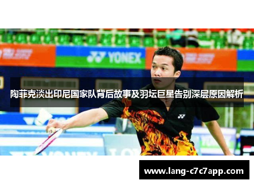 陶菲克淡出印尼国家队背后故事及羽坛巨星告别深层原因解析